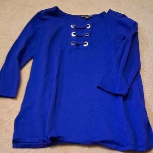 Cable & Gauge Blue Top with Grommet Detail